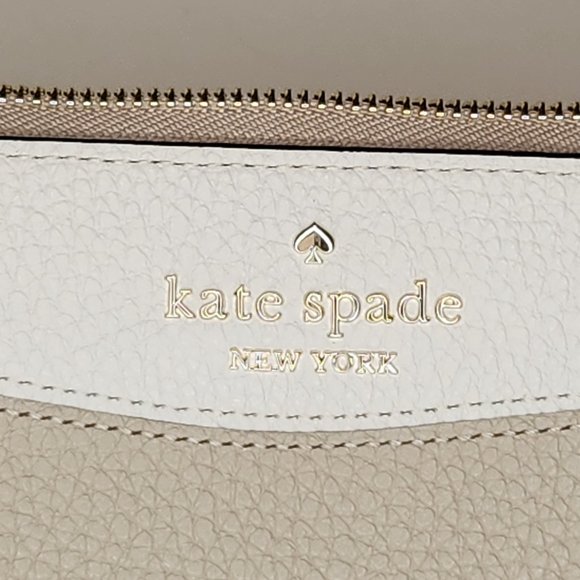 Kate Spade Medium Large Zip Wristlet - Lucy - Pebbled Leather - Light Sand - NWT - Picture 4 of 9